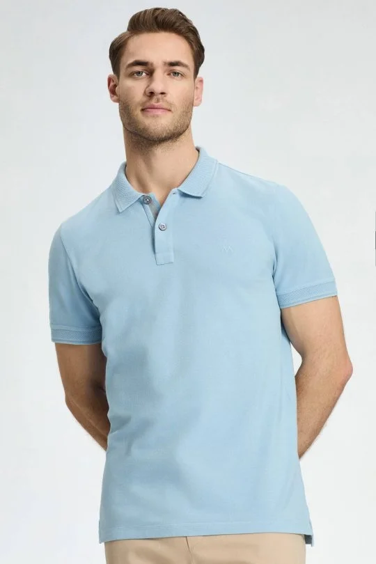 Hemington - Vintage Görünümlü Mavi Polo Yaka T-Shirt (3)