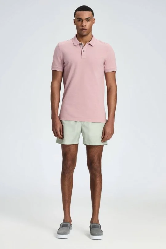 Hemington - Vintage Görünümlü Pembe Polo Yaka T-Shirt (2)