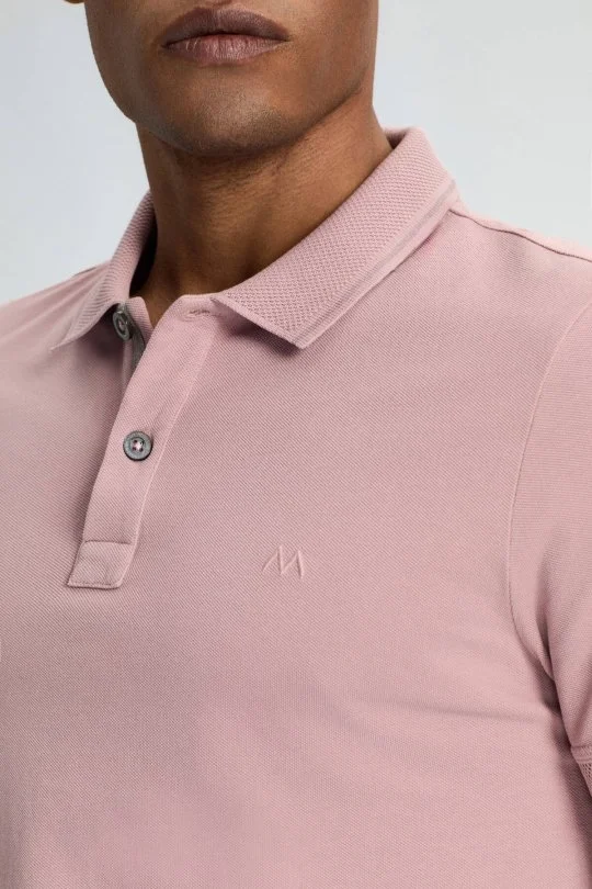 Hemington - Vintage Görünümlü Pembe Polo Yaka T-Shirt (4)