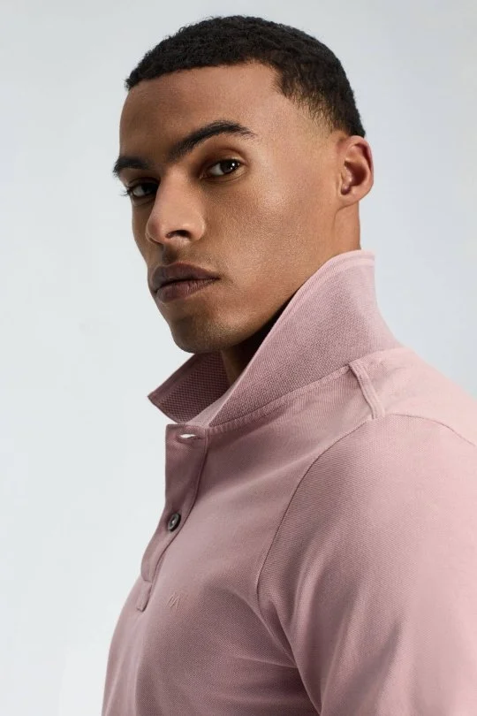 Hemington - Vintage Görünümlü Pembe Polo Yaka T-Shirt (3)