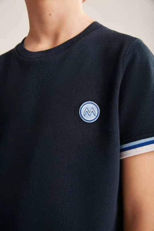 Hemington - Nakış Logolu Pike Örgü Bisiklet Yaka Lacivert Çocuk T-Shirt (4)