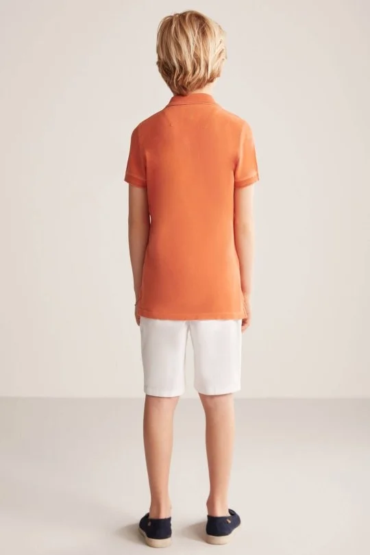 Hemington - Vintage Görünümlü Turuncu Polo Yaka Çocuk T-Shirt (4)