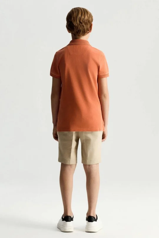 Hemington - Vintage Görünümlü Turuncu Polo Yaka Çocuk T-Shirt (4)