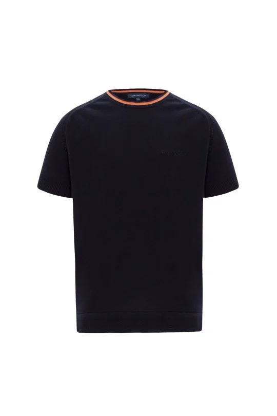 Hemington - Nakış Logolu Yaka Detaylı Lacivert Triko Çocuk T-Shirt (6)