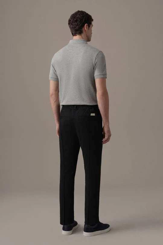 Nervür Detay Siyah Örme Pantolon