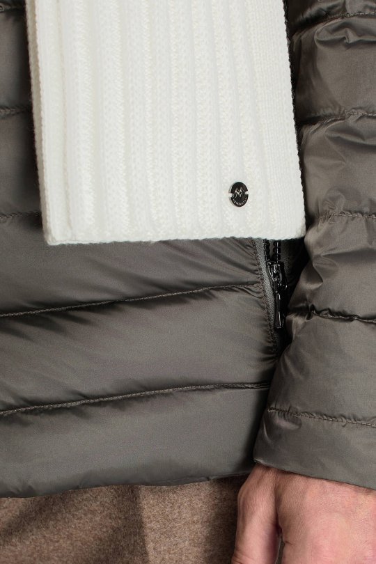 Örgü Desenli Merino Yün Ekru Atkı