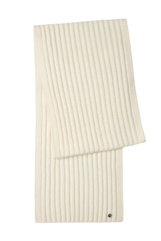 Hemington - Örgü Desenli Merino Yün Ekru Atkı (3)