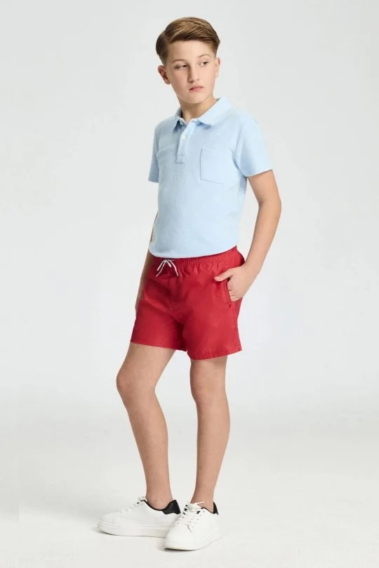 Hemington - Özel Kesim Kırmızı Quick Dry Çocuk Mayo (1)