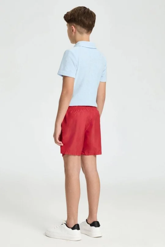 Hemington - Özel Kesim Kırmızı Quick Dry Çocuk Mayo (5)