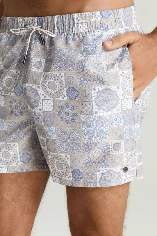 Hemington - Paisley Desen Bej Rengi Quick Dry Mayo (3)