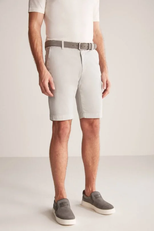 Hemington - Açık Gri Pamuk Chino Bermuda Şort (4)