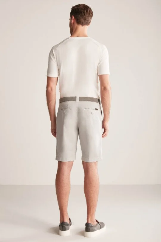 Hemington - Açık Gri Pamuk Chino Bermuda Şort (5)