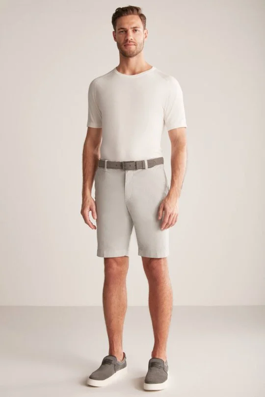 Hemington - Açık Gri Pamuk Chino Bermuda Şort (2)