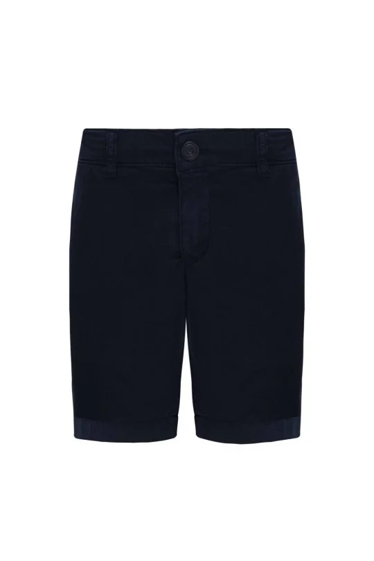Lacivert Pamuk Chino Çocuk Bermuda Şort
