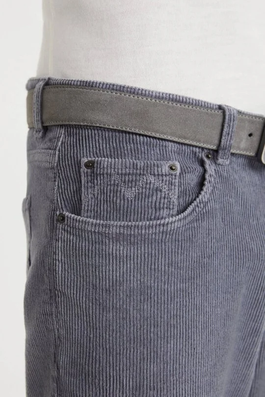 Hemington - Pamuk Karışım 5 Cep Gri Kadife Pantolon (3)