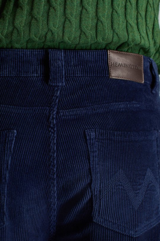 Pamuk Karışım 5 Cep Koyu Mavi Kadife Pantolon