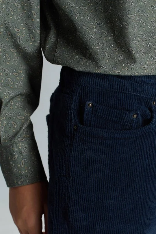 Hemington - Pamuk Karışım 5 Cep Lacivert Kadife Çocuk Pantolon (4)