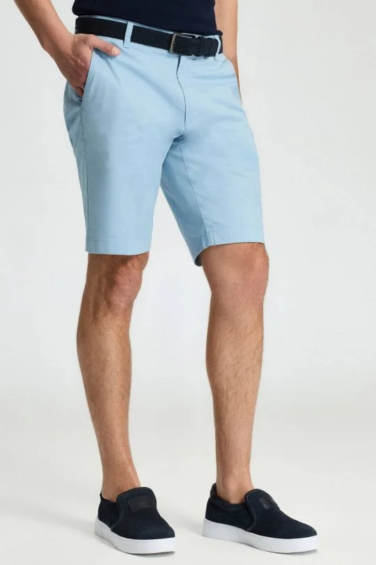 Hemington - Pamuk Karışım Açık Mavi Chino Şort