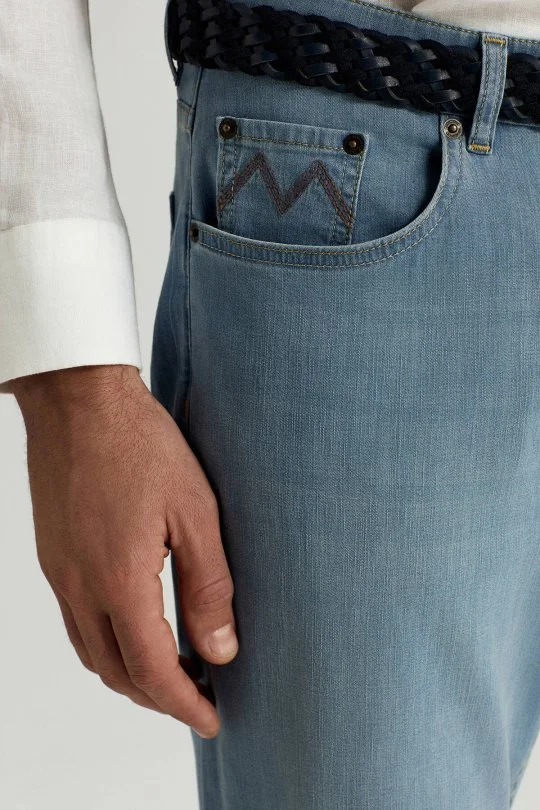 Hemington - Pamuk Karışım Açık Mavi Denim Pantolon (4)