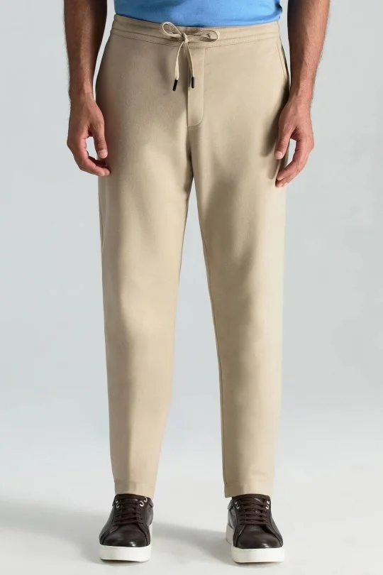 Hemington - Pamuk Karışım Relax Fit Jogger Bej Chino Pantolon