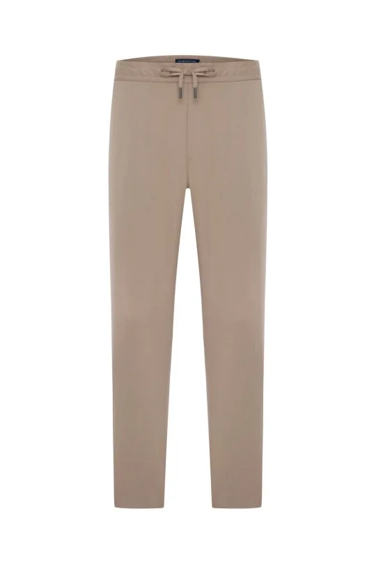 Hemington - Pamuk Karışım Bej Rengi Relax Fit İnce Jogger Pantolon (6)