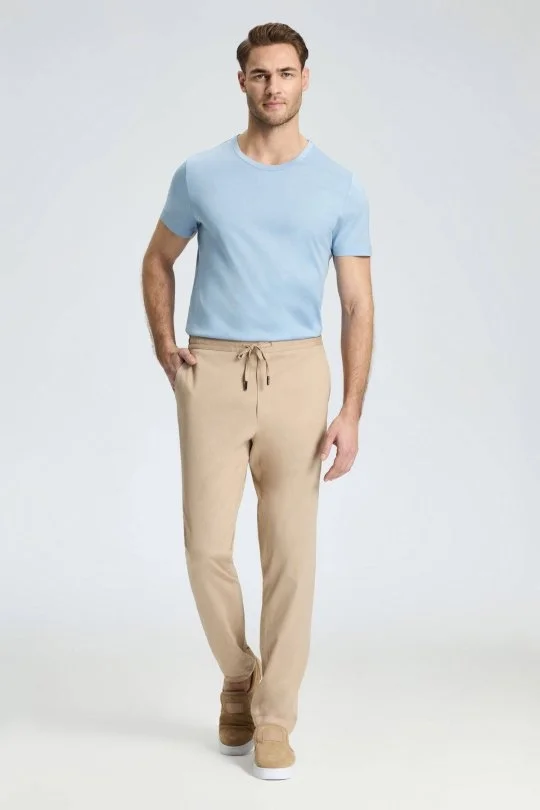 Hemington - Pamuk Karışım Bej Rengi Relax Fit İnce Jogger Pantolon (2)
