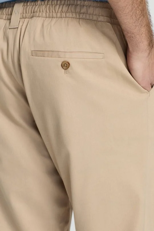 Hemington - Pamuk Karışım Bej Rengi Relax Fit İnce Jogger Pantolon (4)