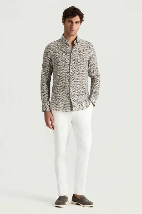 Hemington - Pamuk Karışım Beyaz Yazlık Chino Pantolon (1)