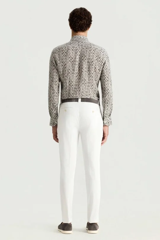 Hemington - Pamuk Karışım Beyaz Yazlık Chino Pantolon (4)