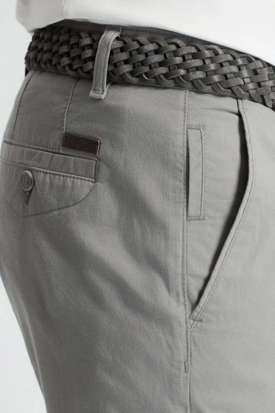 Pamuk Karışım Açık Gri Chino Şort