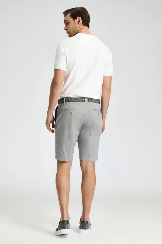 Pamuk Karışım Açık Gri Chino Şort