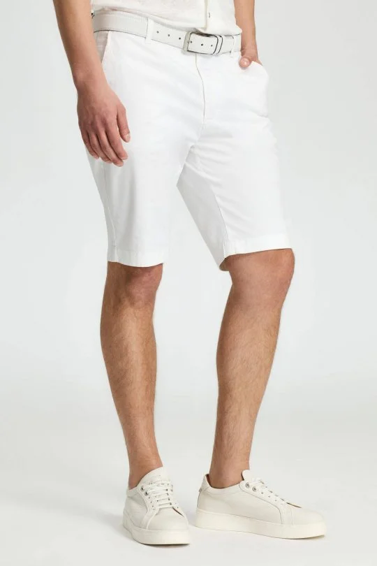 Pamuk Karışım Beyaz Chino Şort