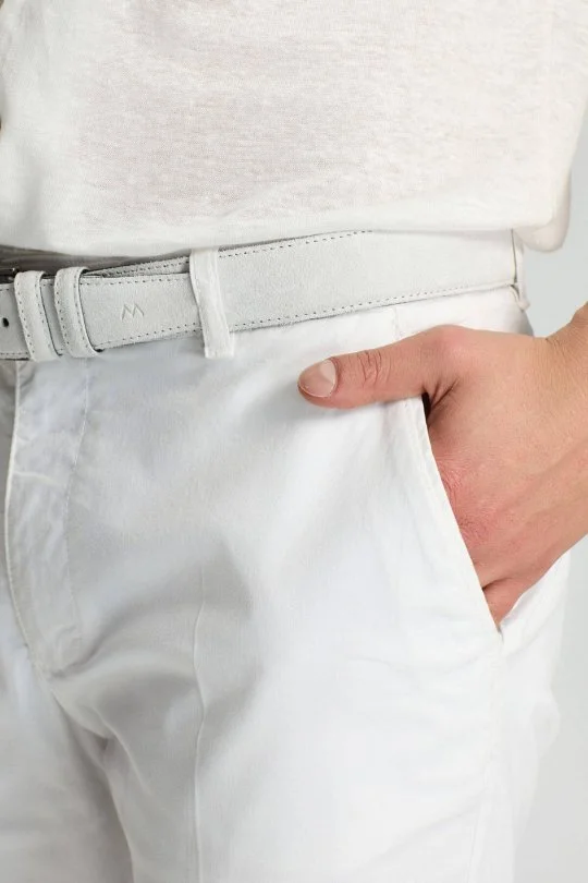 Pamuk Karışım Beyaz Chino Şort