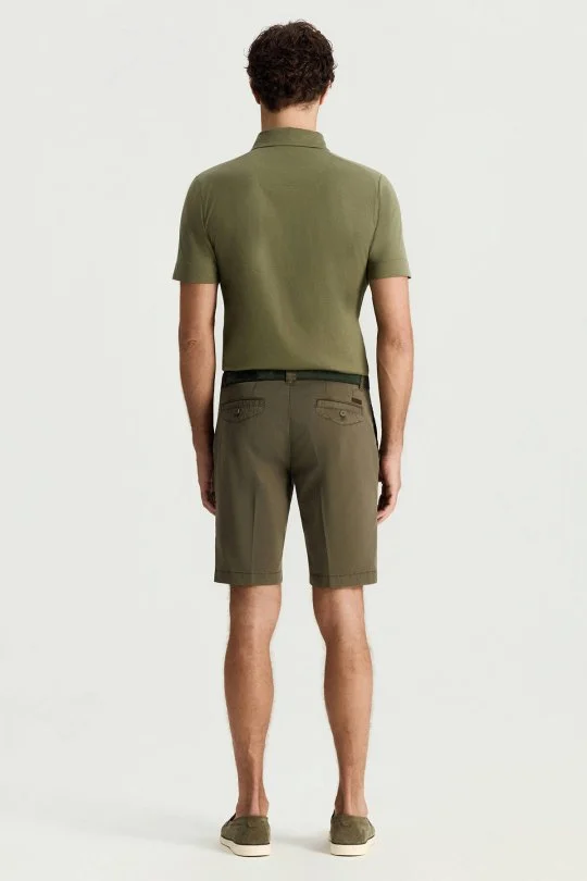 Pamuk Karışım Haki Chino Şort