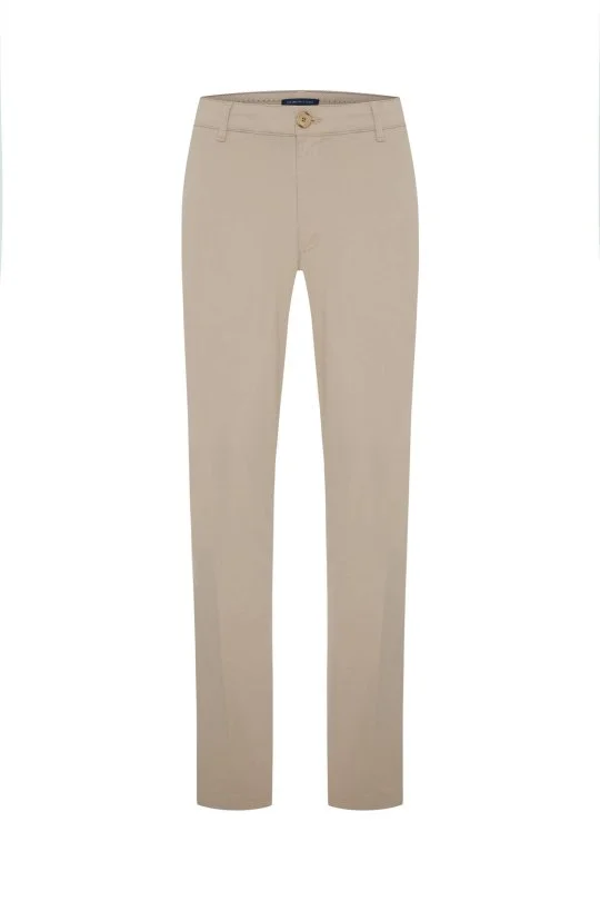 Pamuk Karışım Krem Yazlık Chino Pantolon