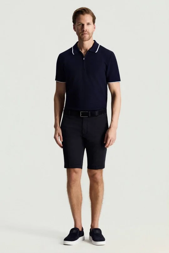 Pamuk Karışım Lacivert Chino Şort