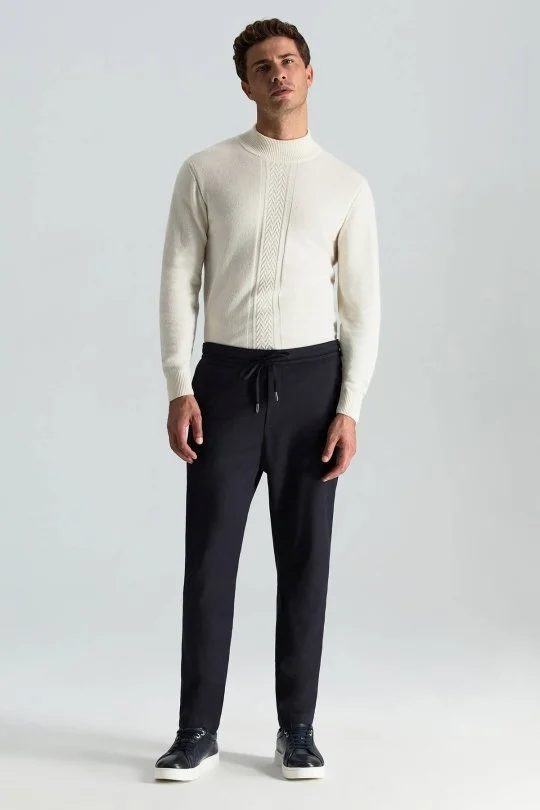 Hemington - Pamuk Karışım Relax Fit Jogger Lacivert Chino Pantolon (3)