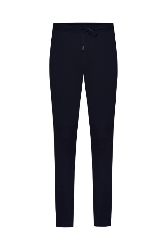 Pamuk Karışım Relax Fit Jogger Lacivert Chino Pantolon