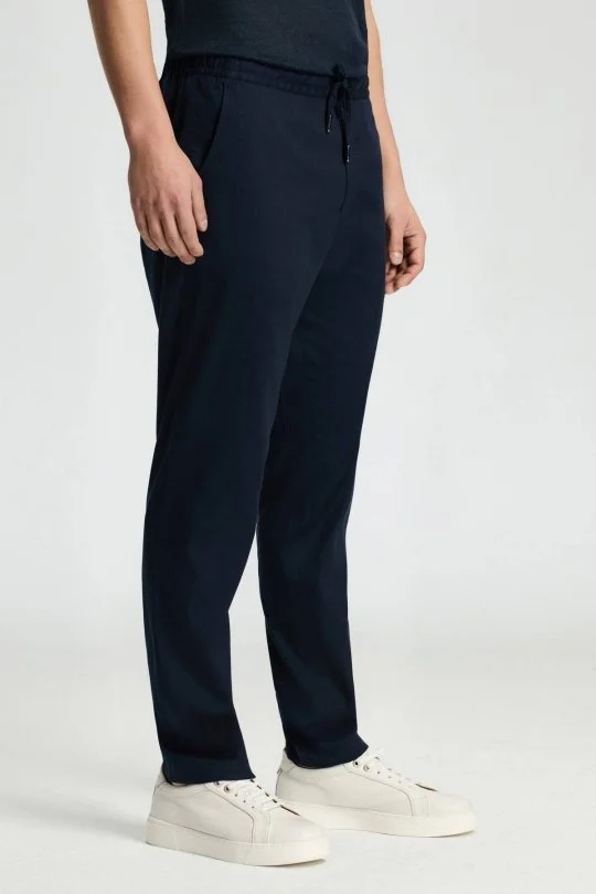 Hemington - Pamuk Karışım Lacivert Relax Fit İnce Jogger Pantolon (1)
