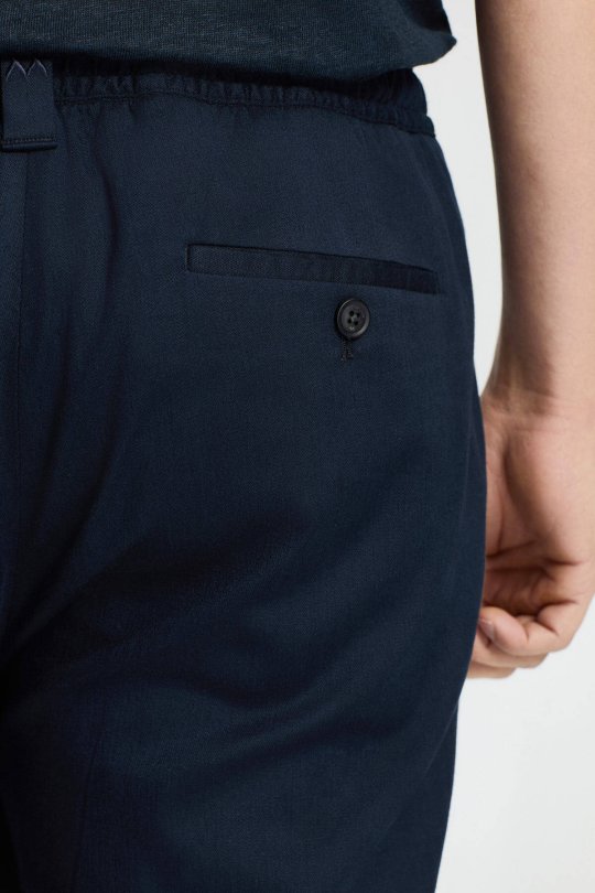 Pamuk Karışım Lacivert Relax Fit Jogger Pantolon