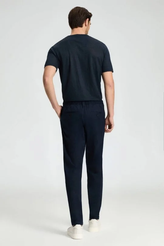 Hemington - Pamuk Karışım Lacivert Relax Fit İnce Jogger Pantolon (5)
