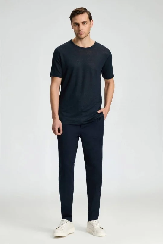 Hemington - Pamuk Karışım Lacivert Relax Fit İnce Jogger Pantolon (3)