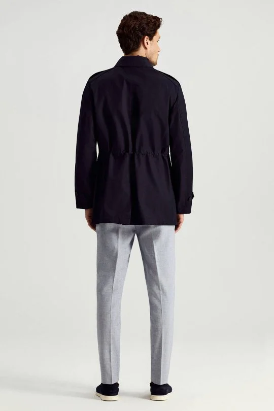 Hemington - Pamuk Karışım Lacivert Trençkot (7)