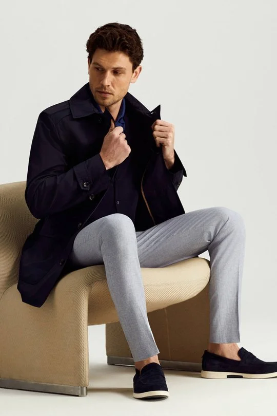 Hemington - Pamuk Karışım Lacivert Trençkot (2)