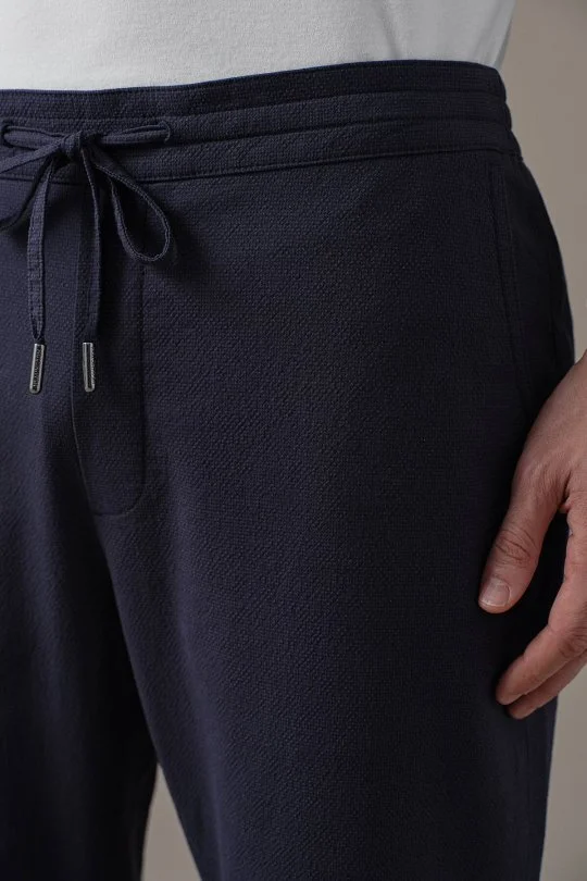 Hemington - Pamuk Karışım Relax Fit Lacivert Bağcıklı Chino Pantolon (3)