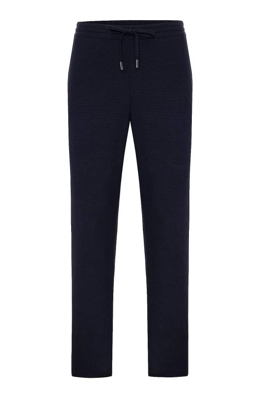 Hemington - Pamuk Karışım Relax Fit Lacivert Bağcıklı Chino Pantolon (6)