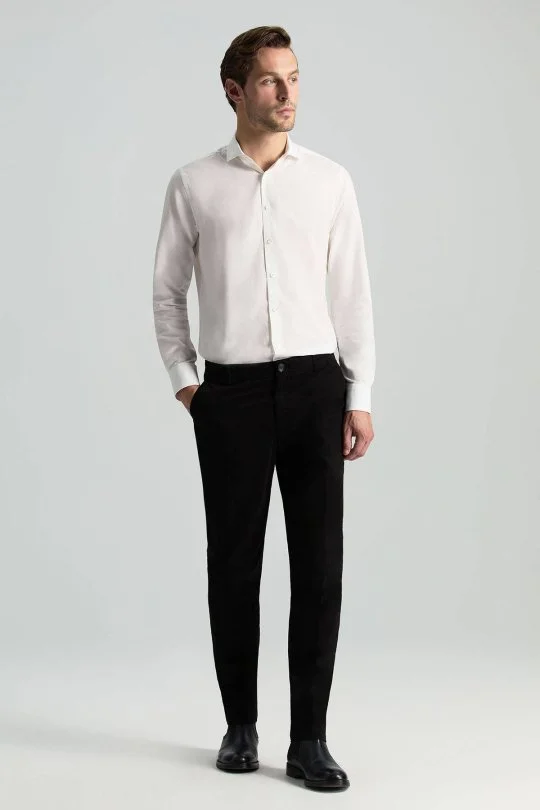 Pamuklu Siyah Regular Fit Chino Pantolon
