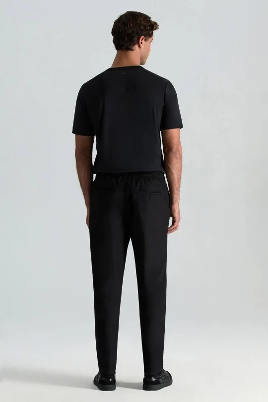 Hemington - Pamuk Karışım Relax Fit Jogger Siyah Chino Pantolon (3)