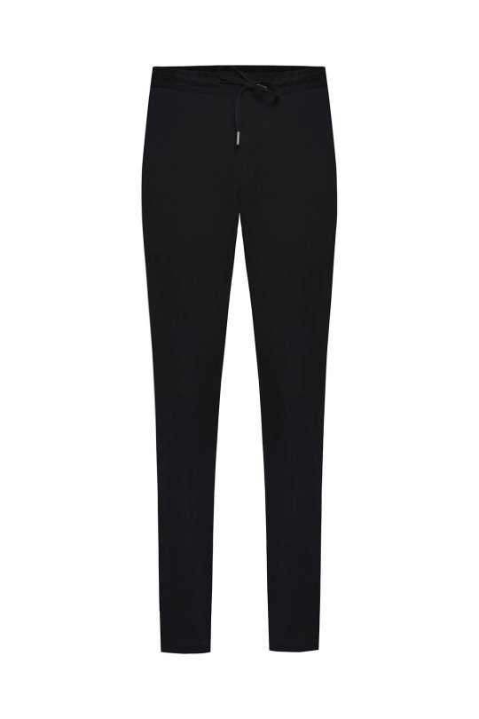 Pamuk Karışım Relax Fit Jogger Siyah Chino Pantolon