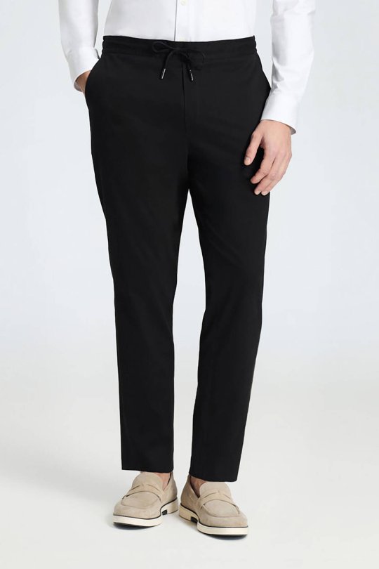 Pamuk Karışım Siyah Relax Fit Jogger Pantolon